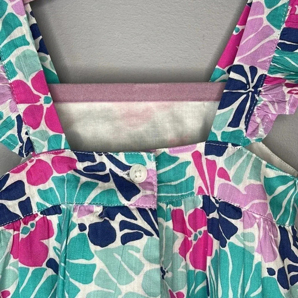 BABY GAP NWT 12-18m Girls Tiered Tropical Floral Blue Sundress Set - Picture 7 of 12